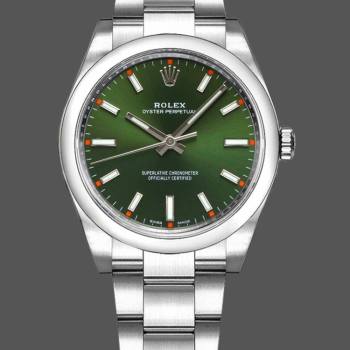 Rolex Oyster Perpetual Air-King 114200 Olive Green Index Dial 34mm Unisex watch (w15326847)