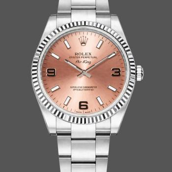 Rolex Oyster Perpetual Air-King 114234 Pink Dial 34mm Unisex Watch (w15326905)