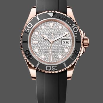 Rolex Yacht-Master II 126655 Diamond Pave Dial Rose Gold 40mm Mens Watch (w15326936)