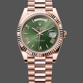Rolex Day Date 40 18k Everose Gold Olive Green Dial m228235 0025 40mm (w17402634)