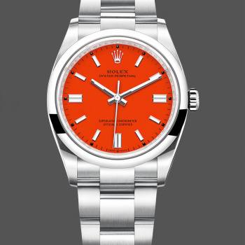 Rolex Oyster Perpetual Coral Red Dial Oyster Bracelet 126000 0007 (w17952231)