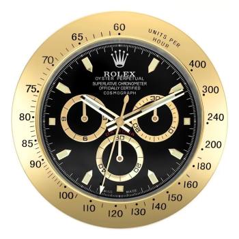 Rolex Daytona Gold & Black Wall Clock (w21930388)