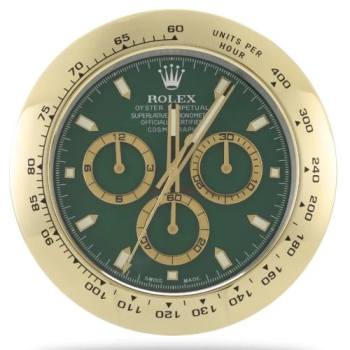 Rolex Daytona Gold & Green Wall Clock (w21984412)