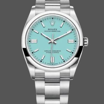 2024 Rolex Oyster Perpetual 126000 Stainless Steel Baby Blue Dial Watch (w22025459)