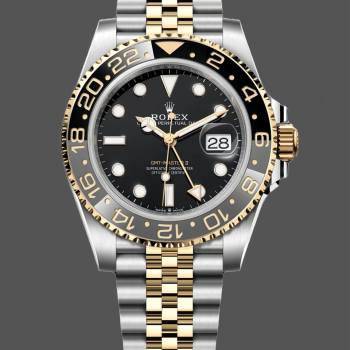 Rolex GMT Master II Black Dial Steel 18kt Yellow Gold 126713GRNR 0001 Men Watch (w22048312)