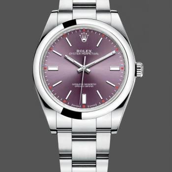 Rolex Oyster Perpetual 39 Red Grape Dial Steel 114300 0002 Men Watch (w22050463)