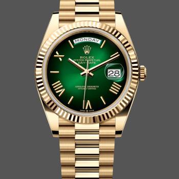 Rolex Day Date 40 Yellow Gold Green Ombre Dial M228238 0069  (w22058529)