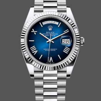 Rolex Day Date 40 White Gold Blue Ombre Dial M228236 0024 (w22058530)