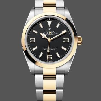 Rolex Explorer 36 Black Dial Yellow Gold M124273 0001 Women Watch (w22058969)