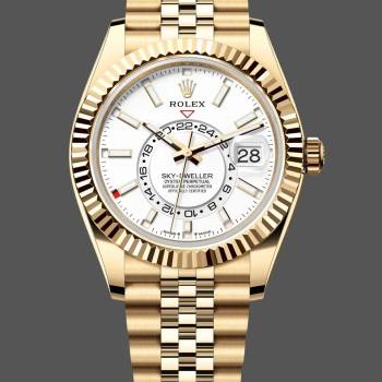 Rolex Sky Dweller 42 Yellow Gold GMT White Dial Jubilee Style M336938 0006 Men Watch (w22058972)