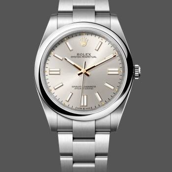 Rolex Oyster Perpetual 41 Silver Dial Steel M124300 0001 Men Watch (w22073948)