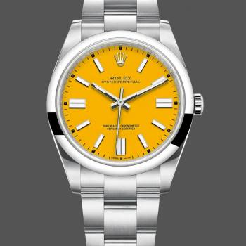 Rolex Oyster Perpetual Yellow Dial Oystersteel 124300 0004 (w22074448)