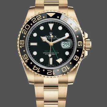 Rolex GMT Master II 40mm Black Dial 116718LN 18k Yellow Gold Men Watch (w22082526)