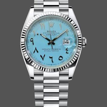 Rolex Datejust 41 Ice Blue Dial with Fluted Bezel 126334 Men Watch (w22086296)