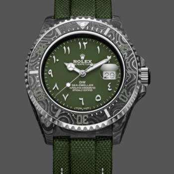 Rolex Sea Dweller DiW Carbon HUNTER ARABIC 43mm Luxury Mens Watch (w22112395)