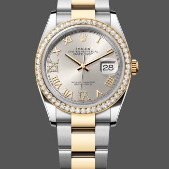 Rolex Datejust Diamonds Silver Pave Roman Dial M126283RBR 0018 36mm Women Watch (w22118767)