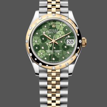 Rolex Datejust 31mm 278343RBR 0032 Green Floral Motif Dial Yellow Rolesor Jubilee Ladies Watch (w22276638)