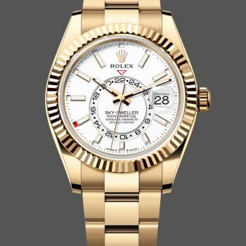 Rolex Sky Dweller Yellow Gold White Dial Oyster M336938 0003 Men Watch (w22281800)