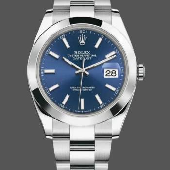 Rolex Datejust 41mm 126300-0001 Blue Dial Stainless Steel Oyster Bracelet Men Watch (w22556371)
