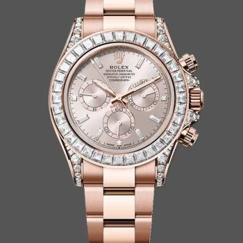 Rolex Daytona 126595TBR 0001 Pink Dial & Diamond Bezel Watch (w26670182)