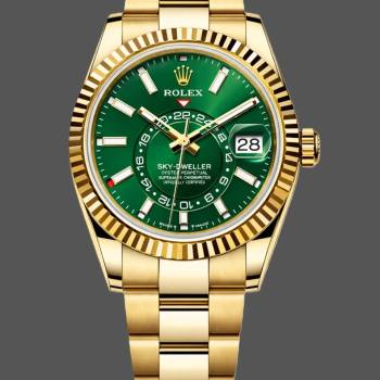 2025 Rolex Sky-Dweller 336938 1:1 Clone Green Dial Watch (w26687146)