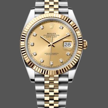 2022 Rolex Datejust Champagne Diamond Dial Two Tone M126333-0012 41mm Mens Watch (w15325464)