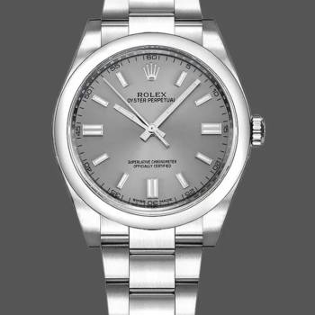 Rolex Oyster Perpetual 116000 Rhodium Grey Dial 36mm Unisex Watch (w15325467)