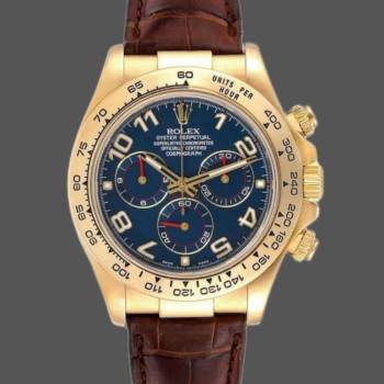 Rolex Cosmograph Daytona 116518 Yellow Gold Blue Dial 40mm Mens Watch (w15325475)