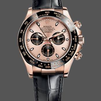 Rolex Cosmograph Daytona 116515LN Leather strap Black Pink Dial 40mm Mens Watch (w15325481)
