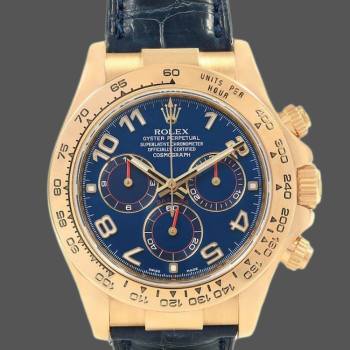 Rolex Cosmograph Daytona 116518 Leather strap Blue Dial 40mm Mens Watch (w15325483)