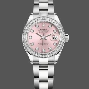 Rolex Datejust Pink Diamond Dial Oyster Bracelet 279384RBR PDO 28mm Lady Watch (w15325506)