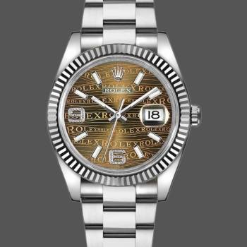 Rolex Datejust 116234 Waves Bronze Diamond Dial 36mm Unisex Watch (w15325509)
