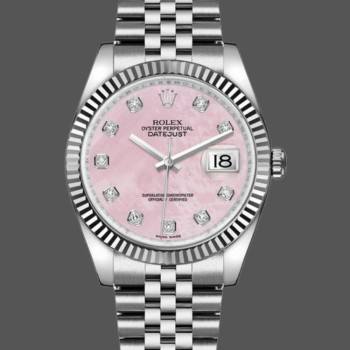 Rolex Datejust 116234 Pink MOP Diamonds Dial 36mm Lady Watch (w15325510)