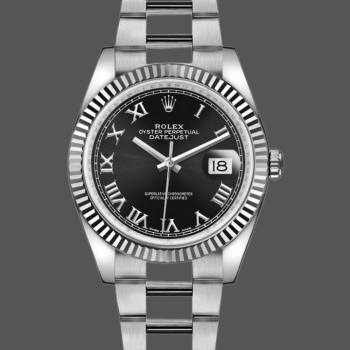 Rolex Datejust 116234 Roman Numeral Black Dial 36mm Unisex Watch (w15325514)
