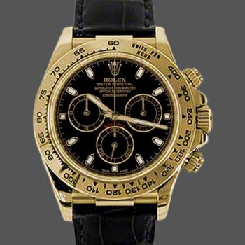 Rolex Cosmograph Daytona 116518 Black Leather Strap 40MM Mens Watch (w15325518)