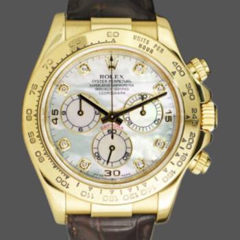Rolex Daytona 116518 MOP Diamond Dial Yellow Gold 40mm Mens Watch (w15325530)