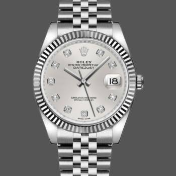 Rolex Datejust 116234-0084 Silver Diamond Dial 36mm Unisex Watch (w15325540)