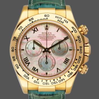 Rolex Daytona 116518 Blue leather strap MOP Dial 40mm Mens Watch (w15325543)