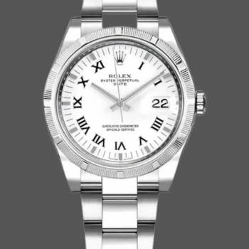 Rolex Oyster Perpetual Date 115210 White Roman Numeral Dial Unisex Watch (w15325546)