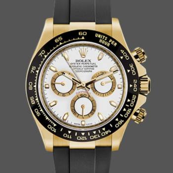 Rolex Cosmograph Daytona 116518LN White Dial Black Rubber Strap 40mm Mens Watch (w15325557)