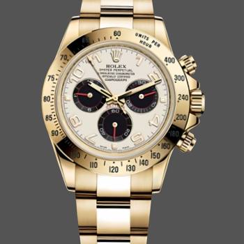 Rolex Daytona 116528 White Arabic Dial Yellow Gold 40mm Mens Watch (w15325562)