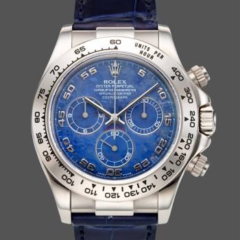 Rolex Daytona 116519 Sodalite Arabic Dial Blue Alligator Leather 40mm Mens Watch (w15325566)
