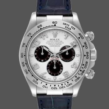 Rolex Daytona 116519 Panda Dial Blue Leather Strap 40mm Mens Watch (w15325567)