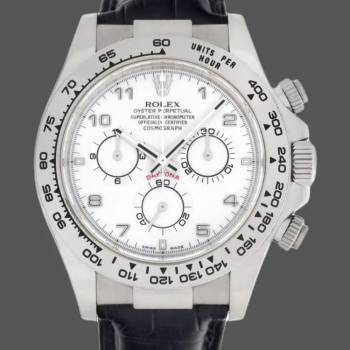 Rolex Daytona 116519 White Dial Black Leather strap 40mm Mens Watch (w15325582)