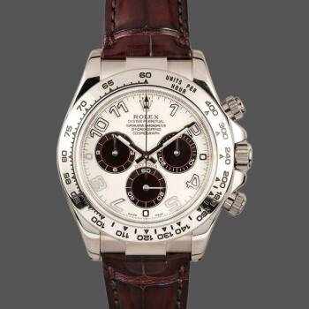 Rolex Daytona 116519 Panda Dial Chocolate Leather Strap 40mm Mens Watch (w15325583)