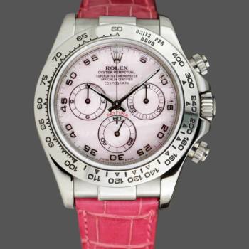 Rolex Daytona 116519 Rose MOP Arabic Pink Strap 40mm Mens Watch (w15325589)