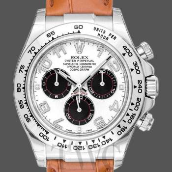 Rolex Daytona 116519 Panda Dial Brown Leather Strap 40mm Mens Watch (w15325590)