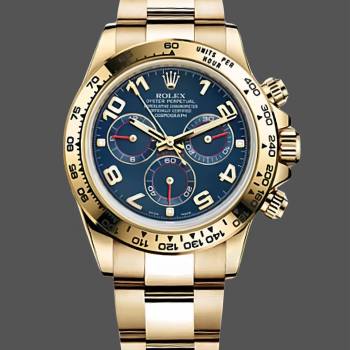 Rolex Daytona 116528 Yellow Gold Blue Racing Dial 40mm Mens Watch (w15325592)