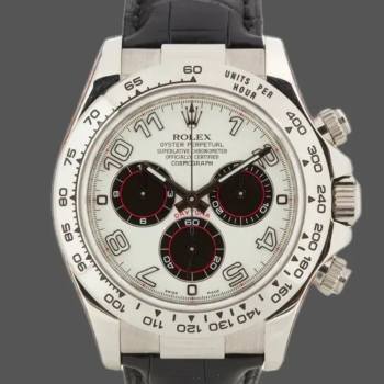 Rolex Daytona 116519 Panda Dial Black Leather Strap 40mm Mens Watch (w15325596)