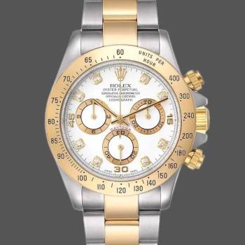 Rolex Daytona 116523 White Diamond Dial 40mm Mens Watch (w15325597)